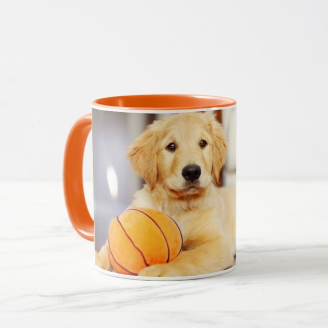 Caneca Retriever Ouro Com Brinquedo De Basquete (Frente Esquerda)