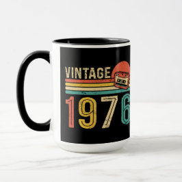 Caneca Retro 1976 Birthday Music Cassette Tape Bday Gift