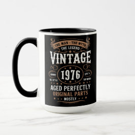 Caneca Retro 1976 Birthday The Man The Legend 50th Bday