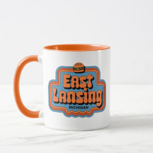 Caneca Retro 70 East Lansing Michigan Vintage Coffee Mug