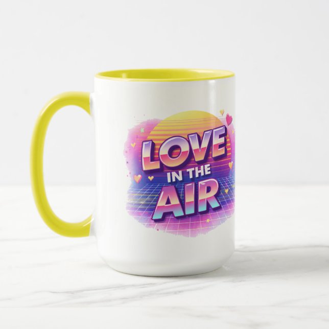 Caneca  Retro 80's Love In The Air Valentine Lover Candle (Esquerda)