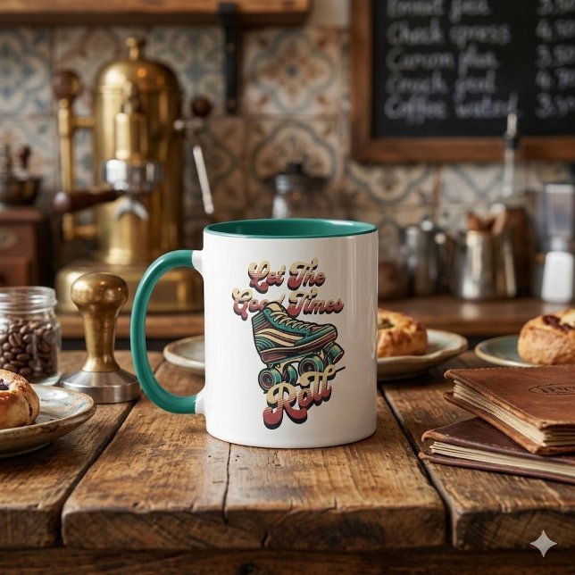 Caneca Retro 80s Rollerskate Coffee Mug (Criador carregado)