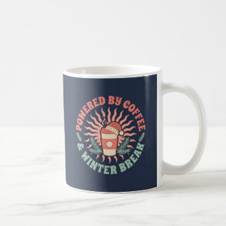 Caneca Retro Alimentada por Café e Férias de Inver
