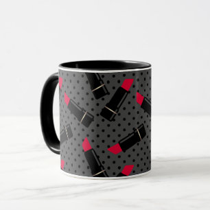 Caneca Retro, batom vermelho