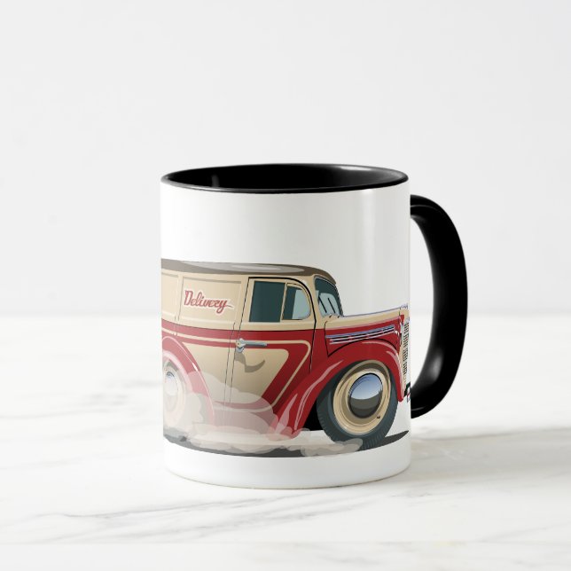 Caneca Retro Cartoon delivery van (Frente Esquerda)