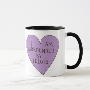 Caneca Retro 'Cercado Por Idiotas' Novelty Grunge Mug