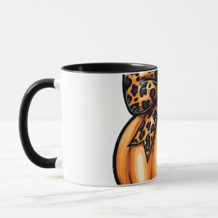Caneca Retro Coquette Happy Halloween Leopart Pumpkin