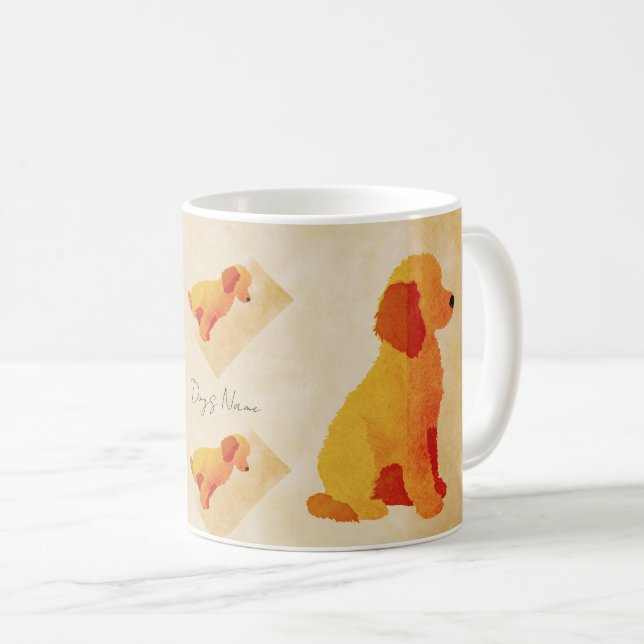 Caneca Retro de Cachorro – Xícara de Café para Ama (Frente Esquerda)