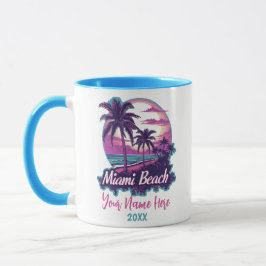 Caneca Retro de praia de Miami