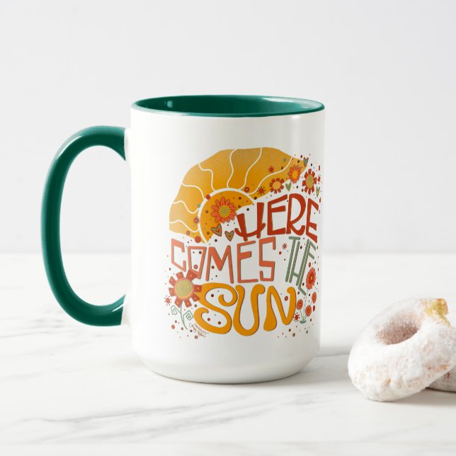 Caneca Retro Divertido Vem a Inspirividade do Sol (Com Donut)
