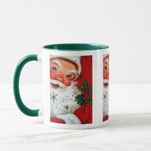 caneca retro do feriado do papai noel do natal