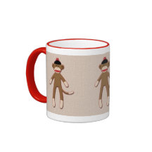 Caneca retro do macaco do peúga-estilo do vintage