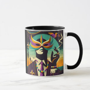 Caneca Retro dos anos 60 Mardi Gras O Homem que Fuma