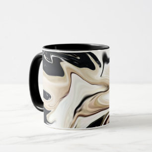 Caneca Retro elegante abstrato cor textura digital fluida