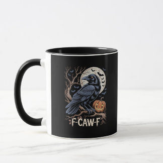 Caneca Retro F-Caw-F Pássaro Corvo Divertido Corvo Pássar