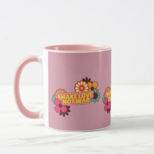 Caneca Retro Faz Amor Não Guerra