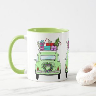 Caneca Retro Fiat 500 com presentes de Natal