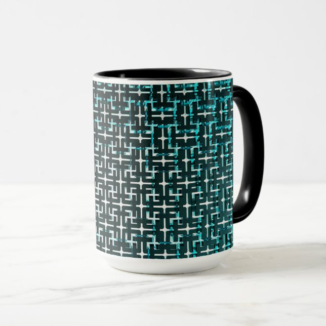 Caneca Retro Green and Black Abstract (Frente Esquerda)