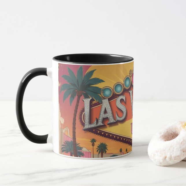 Caneca Retro Las Vegas Lights (Com Donut)