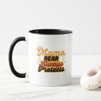 Caneca Retro Mamãe Urso Sempre Protege
