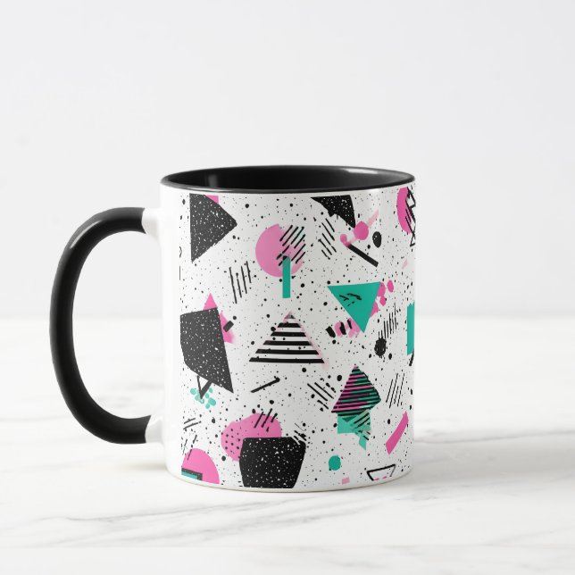 Caneca Retro Memphis Geometric Pattern (Esquerda)