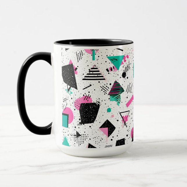 Caneca Retro Memphis Geometric Pattern (Esquerda)