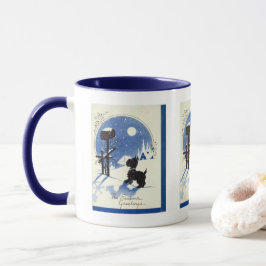 Caneca retro natais vintages Scotty dog Holiday
