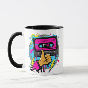 Caneca Retro Neon Cassette Vibes