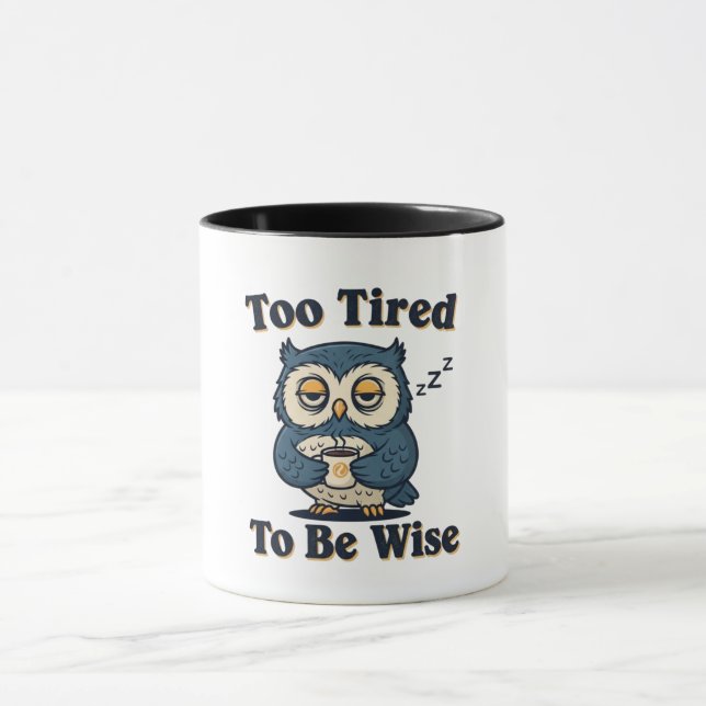 Caneca Retro Owl Exhausted Mood Color Inside Mug (Centro)