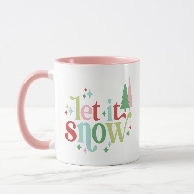 Caneca Retro Pastel Deixe-o nevar (Esquerda)