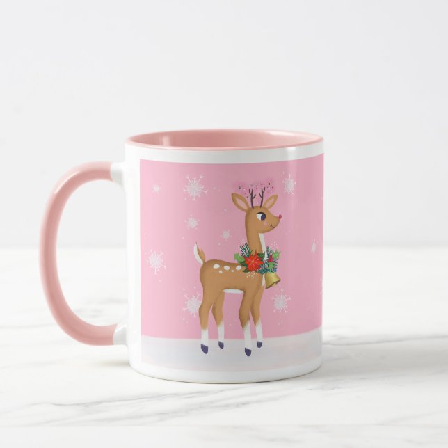 Caneca Retro Rudolph Mug Rosa (Esquerda)