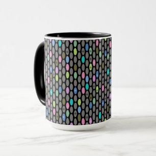 Caneca Retro sem costura cores design círculos bolinhas