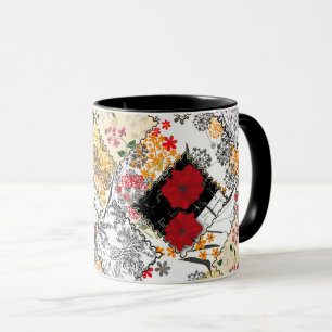 Caneca Retro sem costura retro retro repicagem papilas pa