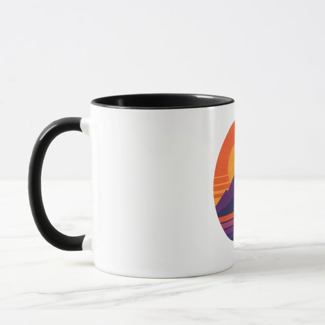 Caneca Retro Sunset Nature Vibes | Vintage 80s Aesthetic  (Esquerda)
