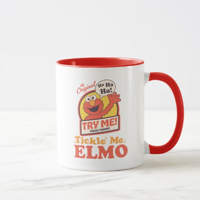 Caneca Retro Tickle Me Elmo Onda Gráfica (Direita)