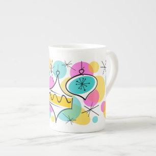 Caneca Retro Tree Baubles osso de porcelana