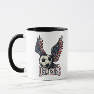 Caneca Retro USA Soccer 2026 Asas de Águia 