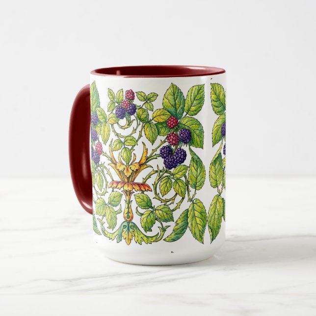 Caneca Retro Victorian Era Blackberries (Frente Esquerda)