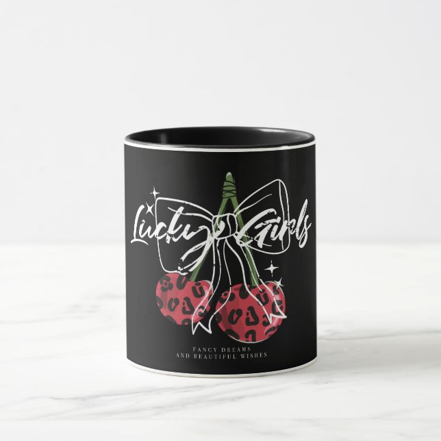 Caneca Retro Vintage Cherry Quote Typography  (Centro)