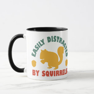 Caneca Retro Vintage facilmente distraído por esquilos
