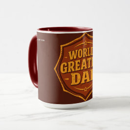 Caneca Retro World's Greatest Dad Badge Mug | Customizabl
