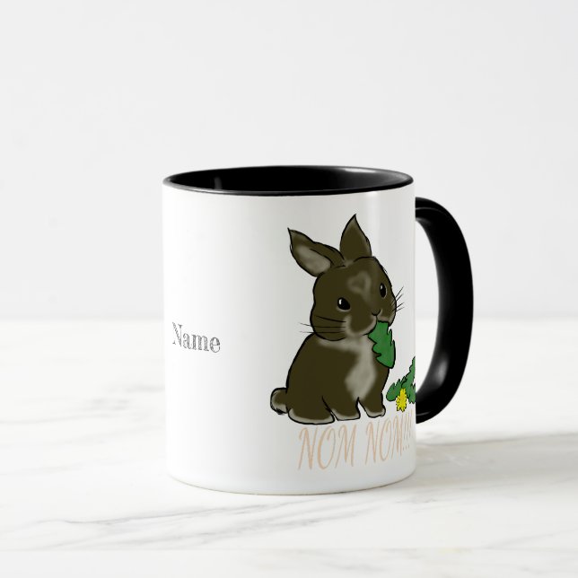 Caneca Rex bunny eats dandelion Tasse (Frente Esquerda)