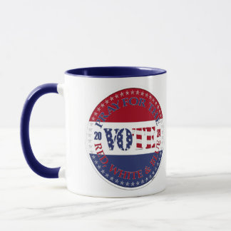 Caneca Reze pela Bandeira Vermelha, Branca e Azul dos EUA