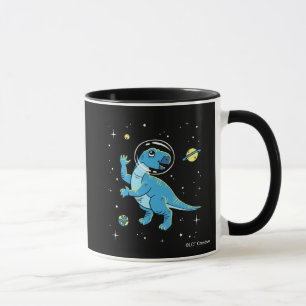 Caneca Rhabdodon azul Dinos no espaço