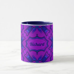 Caneca ~ RICHARD ~ Roxo Roxo e Azul Fractal ~