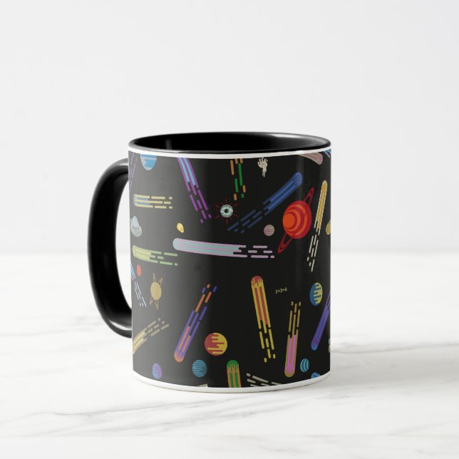 Caneca RICK E MORTY™| Padrão de Cometa Espacial Externo (Frente Esquerda)