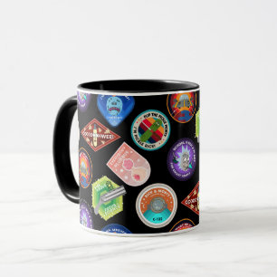 Caneca RICK E MORTY™ Padrão de patches externos