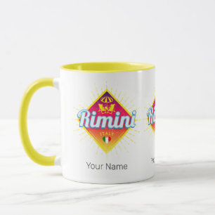Caneca Rimini Emilia-Romagna Itália Retro Sunset Vintage