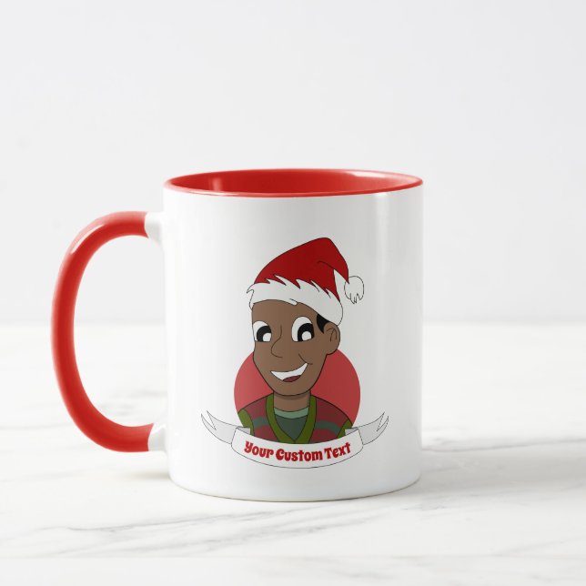 Caneca Rindo, cara, desenho de Natal Mug (Esquerda)