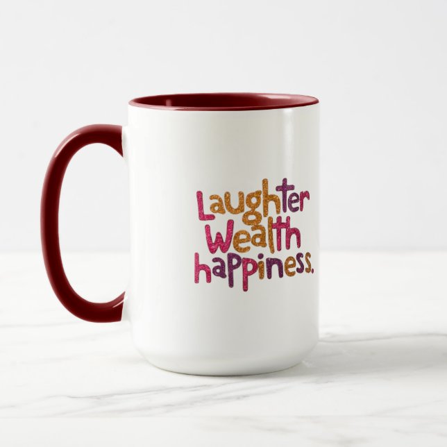 Caneca Rindo Riqueza Felicidade Mug (Esquerda)